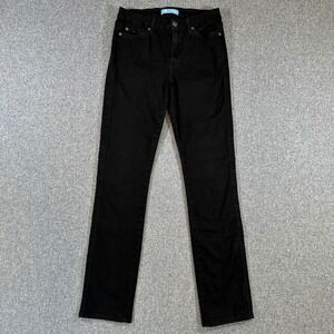 7 For All Mankind Kimmie Straight Jeans Black b(air) Denim Womens Size 27